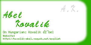 abel kovalik business card